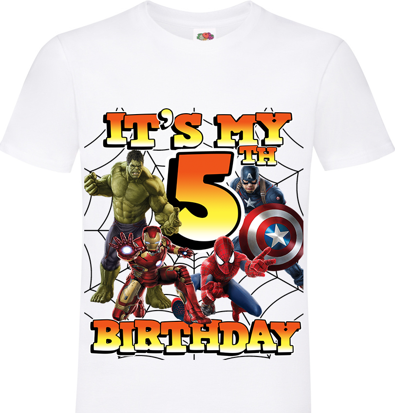 superhero 5th birthday shirt