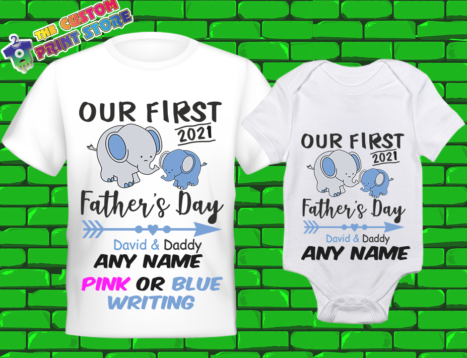 our first fathers day matching shirts