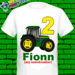 Tractor 2nd BIRTHDAY Tshirt  Any Name Any Number
