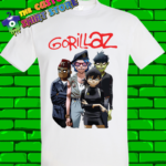 Gorillaz 2D Murdoc Noodle and Russel Tshirt Kids Mens Unisex White