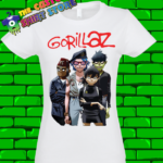 Gorillaz 2D Murdoc Noodle and Russel Tshirt Womens White