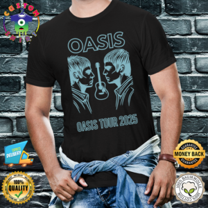 Oasis Tour 2025 Graphic T-Shirt - Iconic Band Merch for Fans - Men's Unisex T-Shirt Liam & Noel