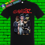 Gorillaz Anime 2D Murdoc Noodle and Russel Tshirt Mens Unisex