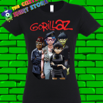 Gorillaz Anime 2D Murdoc Noodle and Russel Tshirt Womens female
