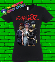 Gorillaz Anime 2D Murdoc Noodle and Russel Tshirt Womens female