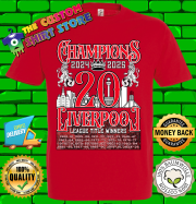 Liverpool Champions Kings Of Premier League 20 shirt 2024 2025 Kids tshirt