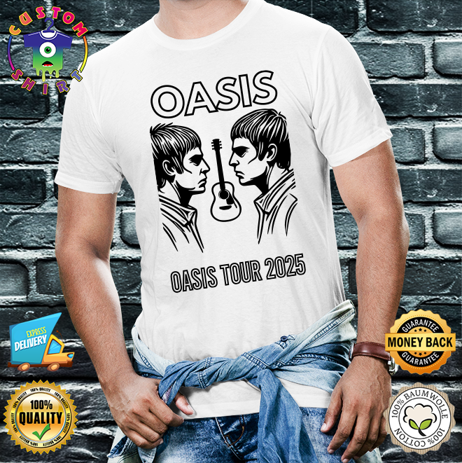 Oasis-Tour-2025-Graphic-T-Shirt-Iconic-Band-Merch-for-Fans-Mens-Unisex-T-Shirt.png Oasis Tour 2025 Graphic T-Shirt - Iconic Band Merch for Fans - Men's Unisex T-Shirt Liam & Noel - Image 1