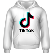 Tik Tok Printed Hoodie White Unisex
